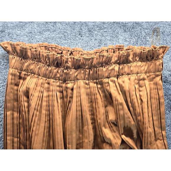 Goodtimeusa Women's 2-Piece Set XL Mustard Brown Pleated Pants Tie Blouse - Picture 8 of 16